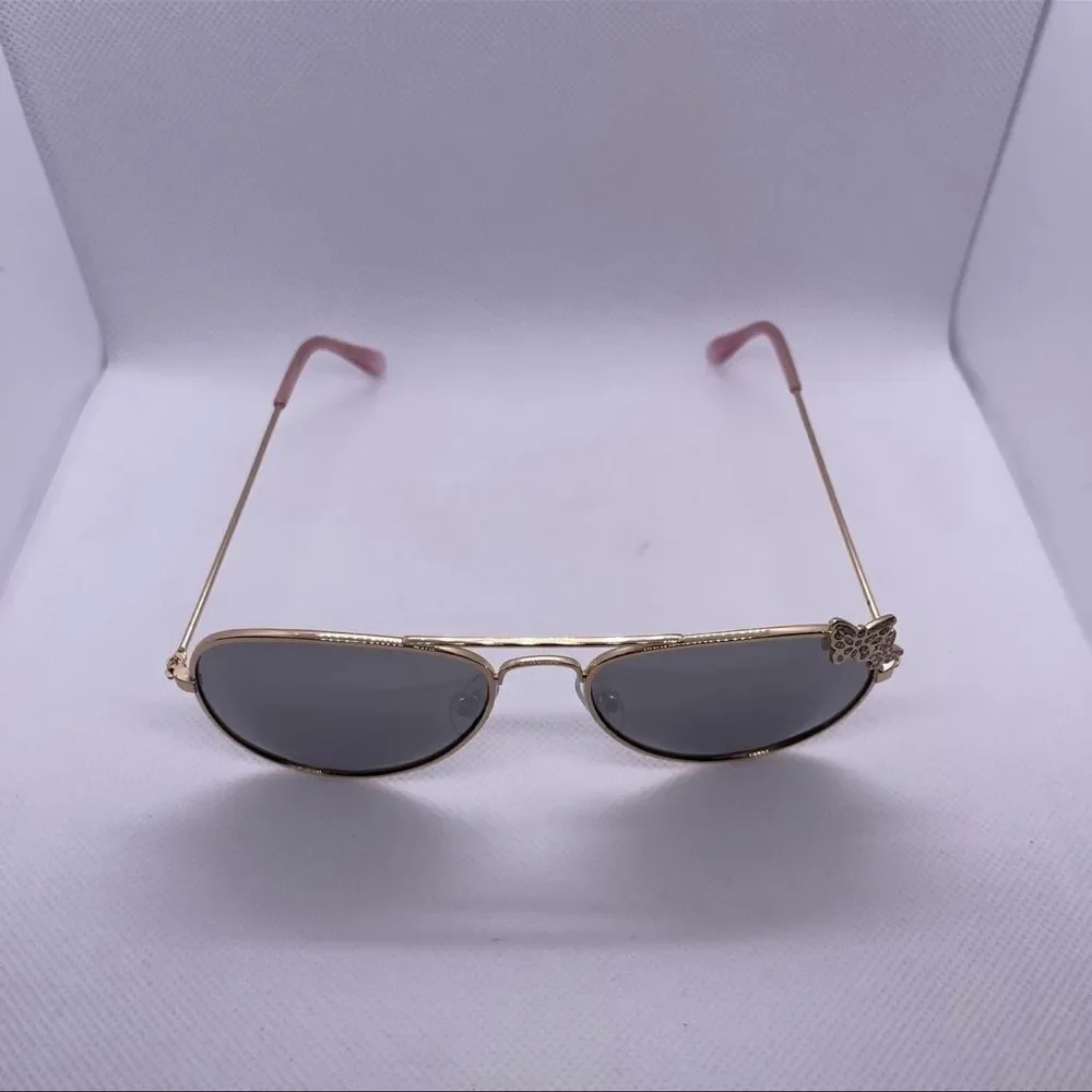 The Children's Place Girl's Pink Metal Butterfly Aviator Sunglasses